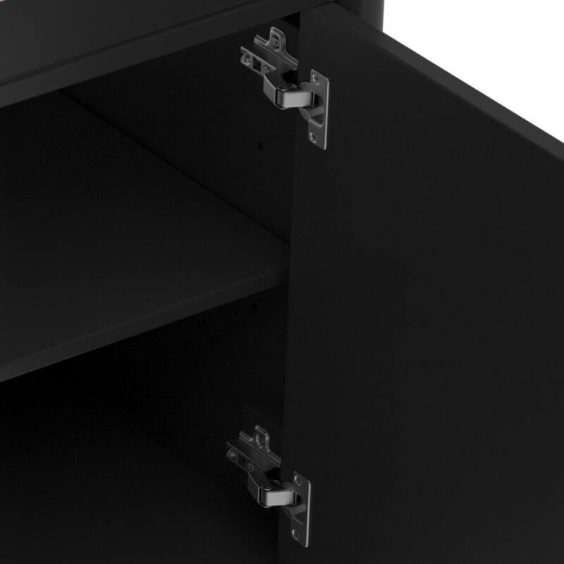 Bathroom Vanity with Ceramic Sink, Wooden Bathroom Storage Cabinet, Bathroom Cabinet with Soft Close Doors & Adjustable Shelf