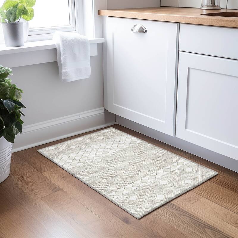 Machine Washable Indoor/ Outdoor Chantille Moroccan Boho Rug