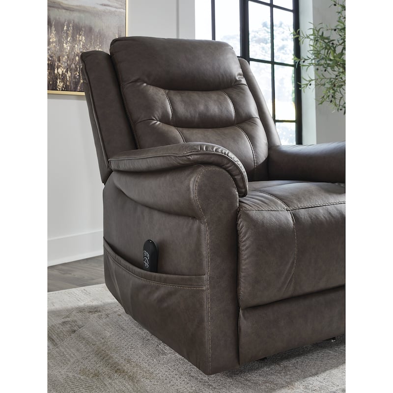 Signature Design by Ashley Oatman Dark Gray Power Lift Recliner