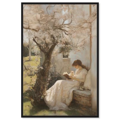 Reading With Her Cat Canvas by Art Remedy