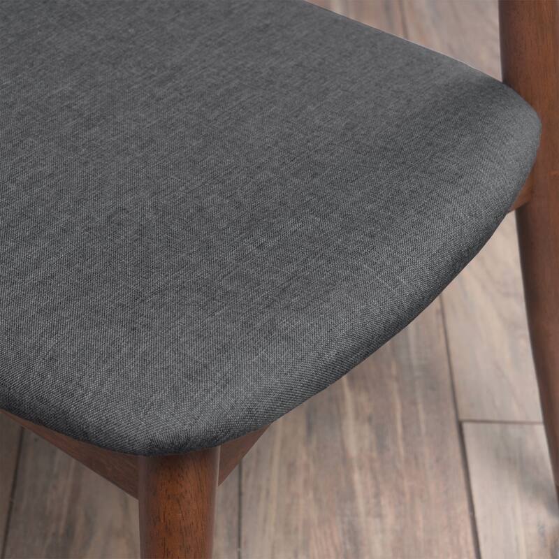 Set Of 2 Retro Rubberwood Chairs With Ergonomic Back & Plush Cushions