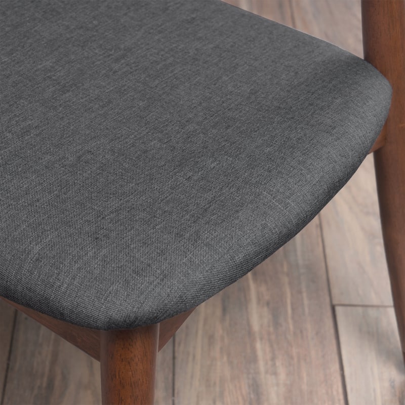 Set of 2 Retro Rubberwood Chairs with Ergonomic Back & Plush Cushions