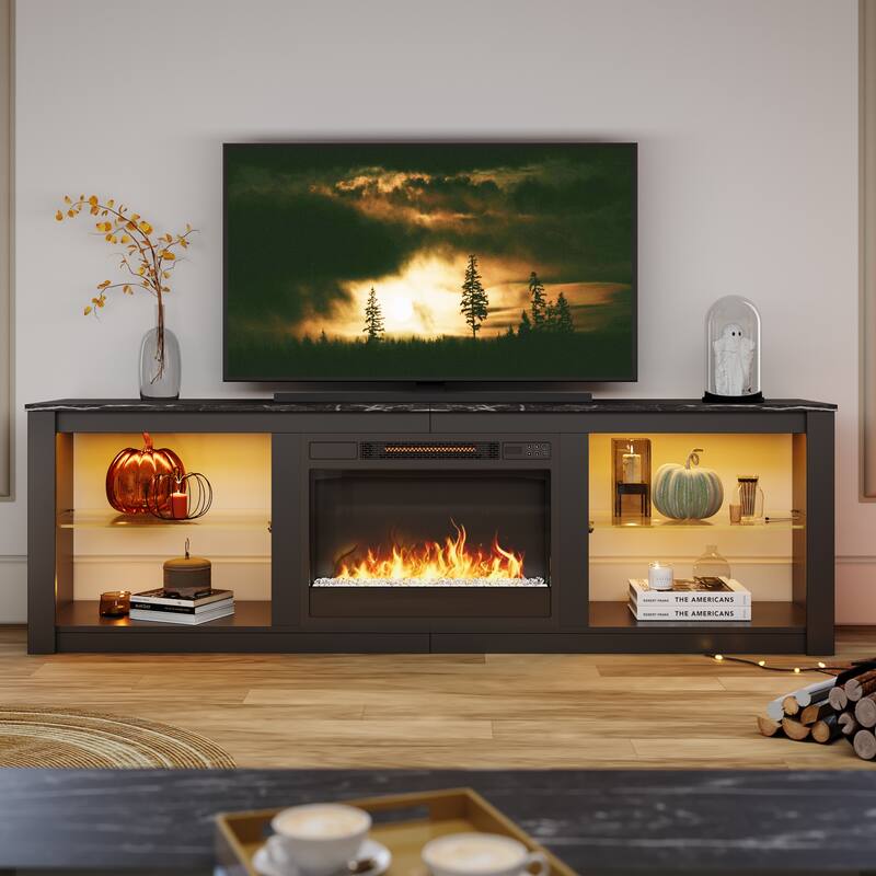TV Stand for TVs up to 75" with Fireplace, LED Entertainment Center