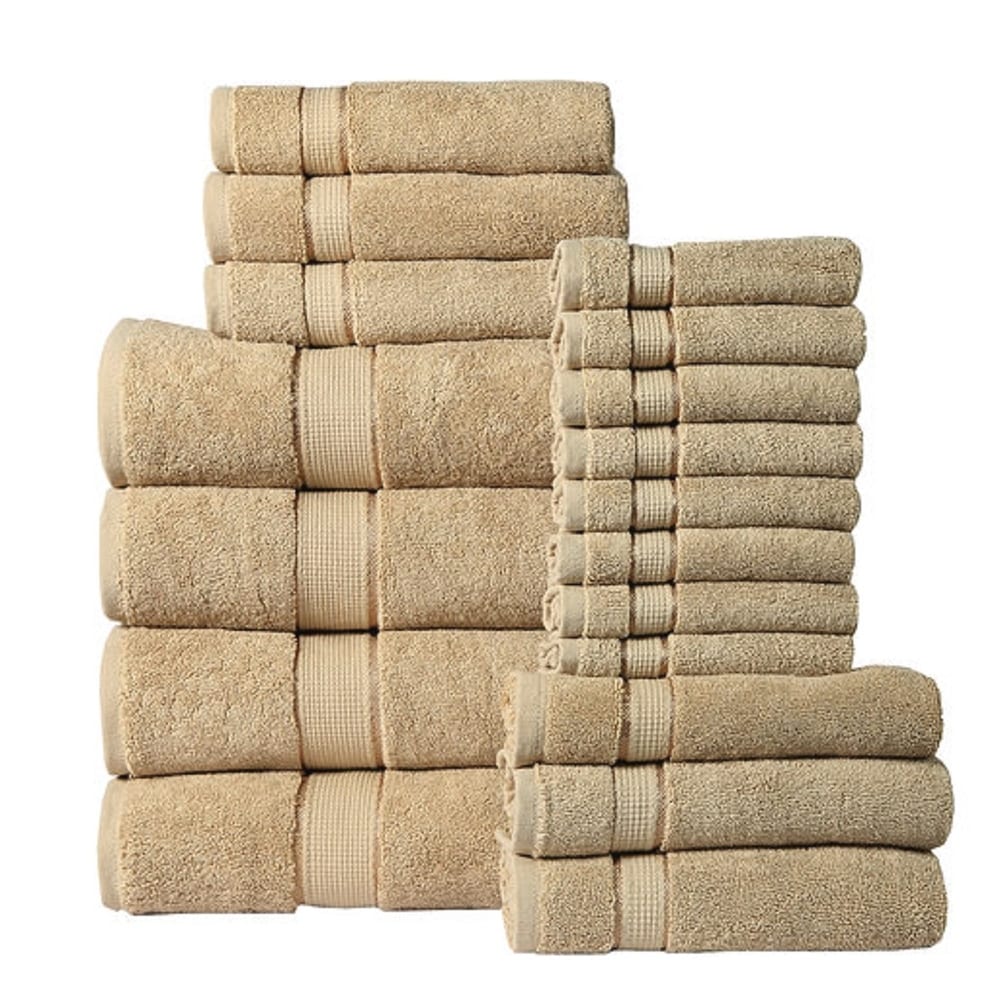 18pc Bath Towel Set 100% Long Stapled Cotton Thick Absorbent Soft 600 GSM - 27''x54'' - Blue
