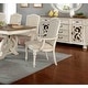 preview thumbnail 6 of 10, 9pc Accent Chair Dining Room Table Leaf Side Chairs Ivory Fabric Upho