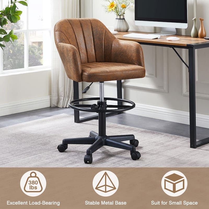 Javlergo Office Desk Chair with Armrest and Wheels, 360° Rolling Swivel Height Adjustable Computer Task Chairs