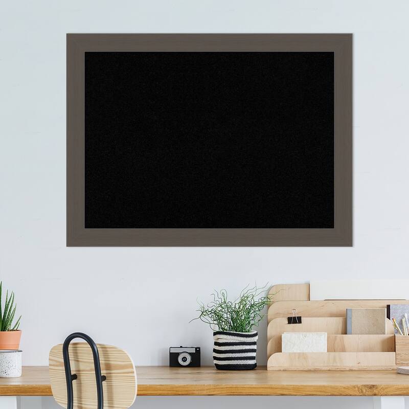 Brushed Framed Black Corkboard Bulletin Board