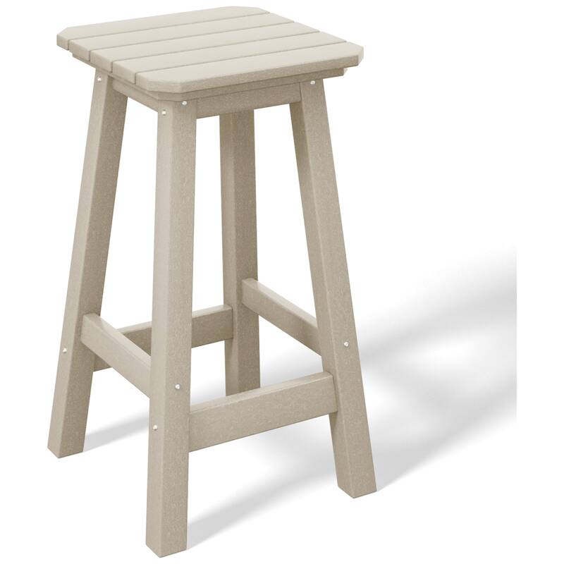 Polytrends Laguna Hdpe All Weather Outdoor Patio 24" Square Counter Stool