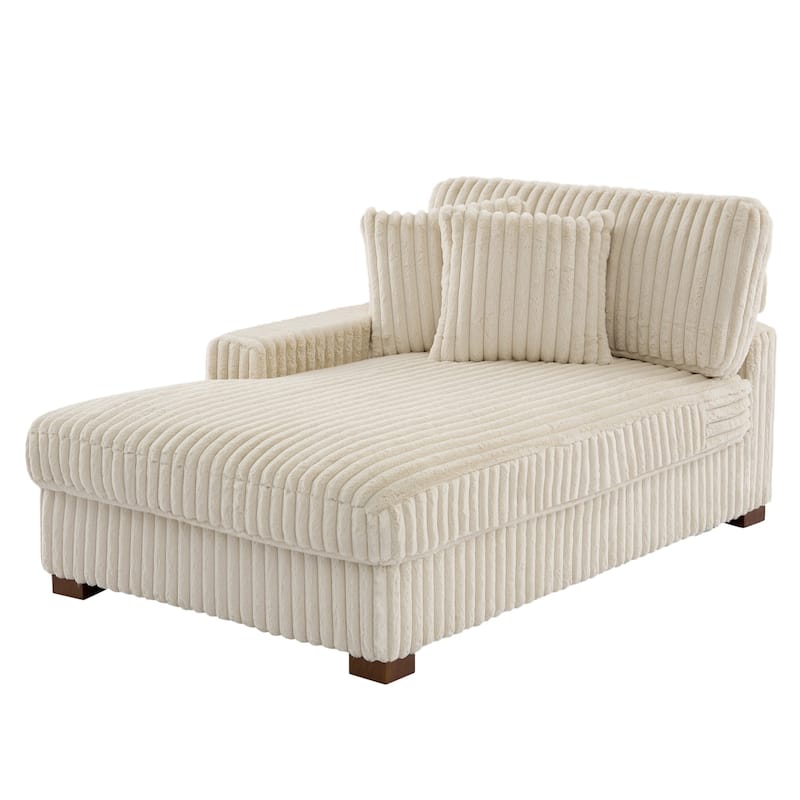Plush Corduroy Chaise Armchair Modular Lounge Sectional Corner Sofa