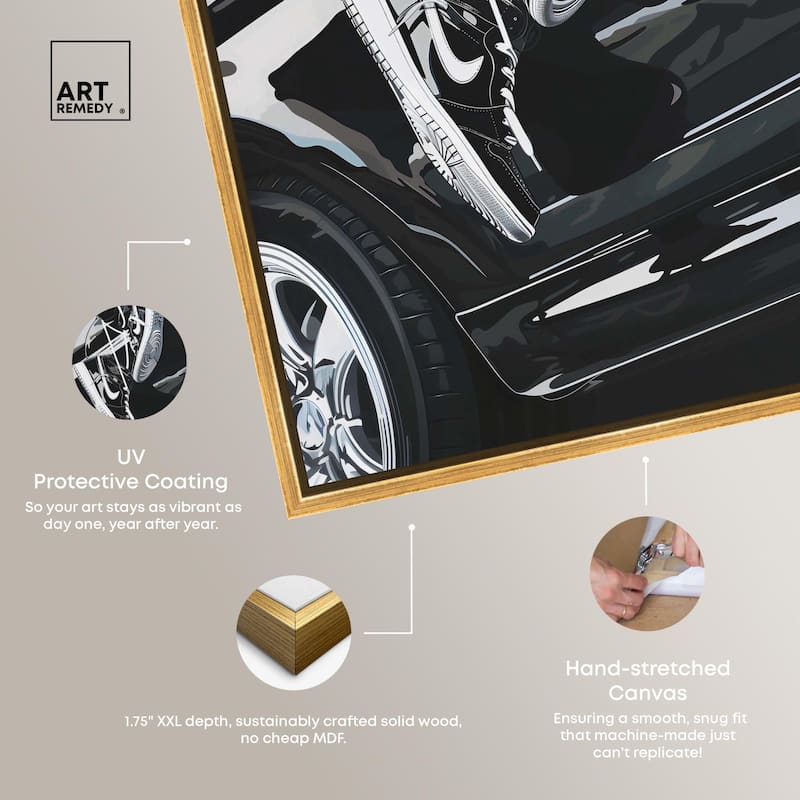 Sneaker Lace Car Canvas by Art Remedy