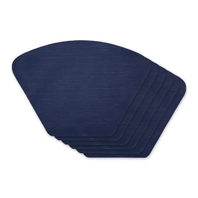Nautical Blue Solid Round Table Placemat (Set of 6) - 13x18.75