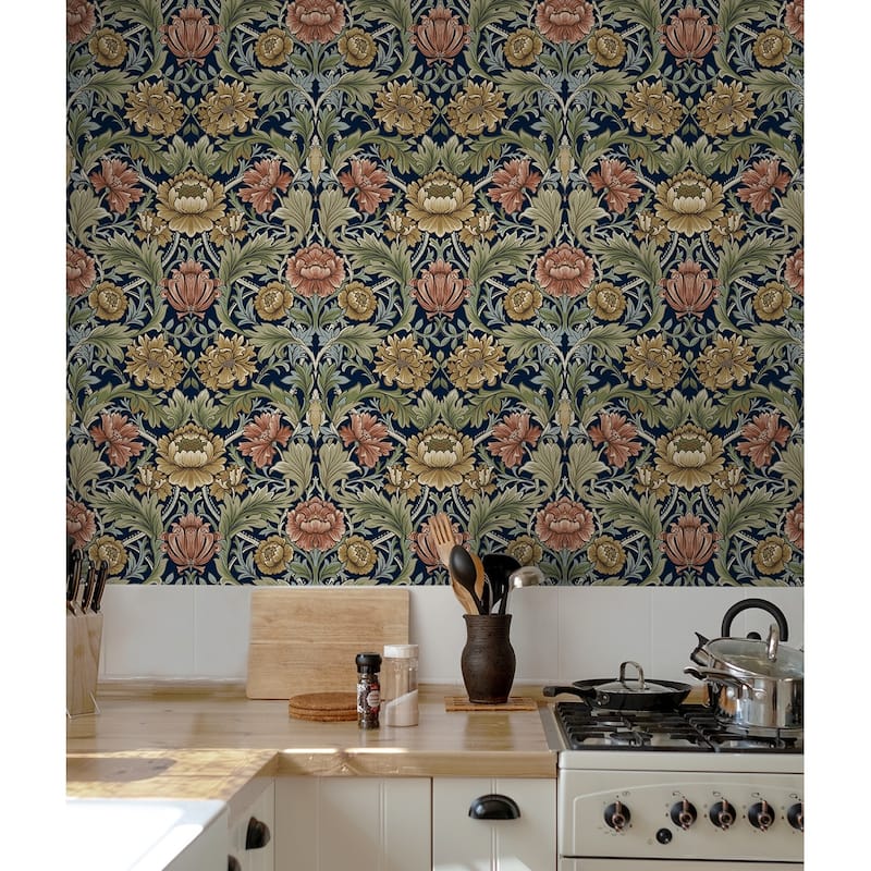 Harry & Grace Acanthus Floral Cameo Peel and Stick Wallpaper