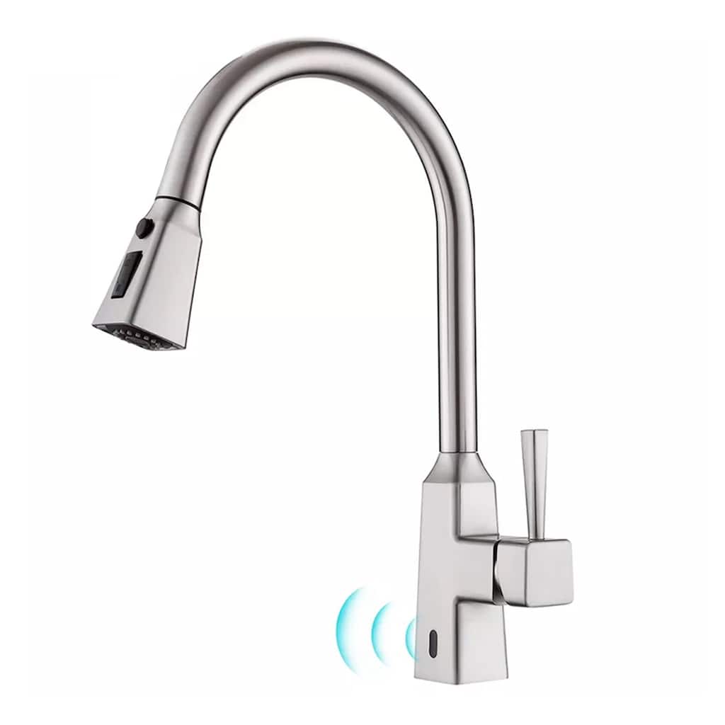 Brushed Nickel Touchless Pull-Down Kitchen Sink Faucet