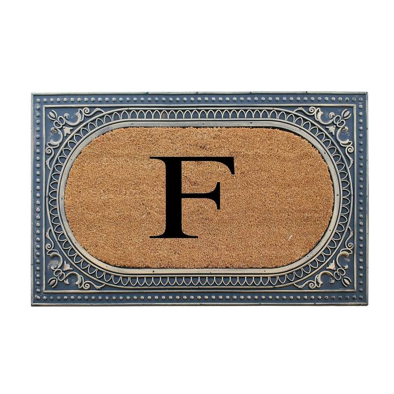 A1HC First Impression Carson Rubber and Coir 24" X 39", Heavy Duty, Easy to Clean Outdoor Monogrammed Doormat