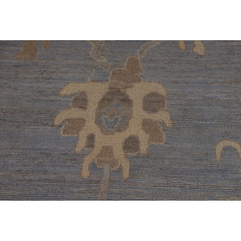 Blues & Grays Oushak Turkish Large Rug Handmade Wool Carpet - 10'1"x 13'11"