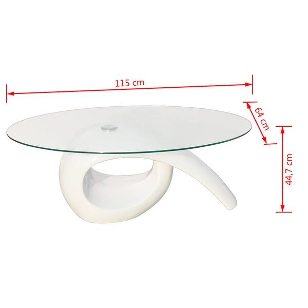 Vidaxl Coffee Table With Oval Gl Top High Gloss Vidaxl Coffee Table With Oval Gl Top High Gloss