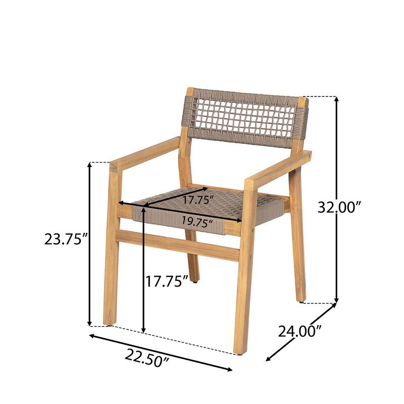 Christopher Knight Home - Lyla Outdoor Rope Woven Acacia Dining Chair Set (Only chair)