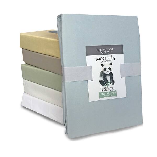 slide 2 of 3, Panda Baby viscose from Bamboo Fitted Crib Sheet