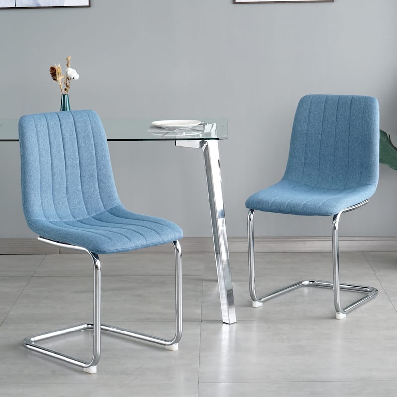 simple light luxury dining chair with metal leg Set of 4