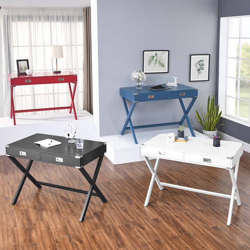 Computer Desk with Storage, Solid Wood Desk with Drawers, Modern Study Table for Home Office,Small Writing, White