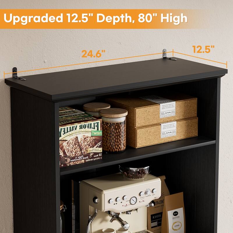 Farmhouse 25'' Kitchen Pantry Cabinet with Drawer ＆ Doors, Freestanding Cupboard with Storage Shelves for Kitchen, Dining Room