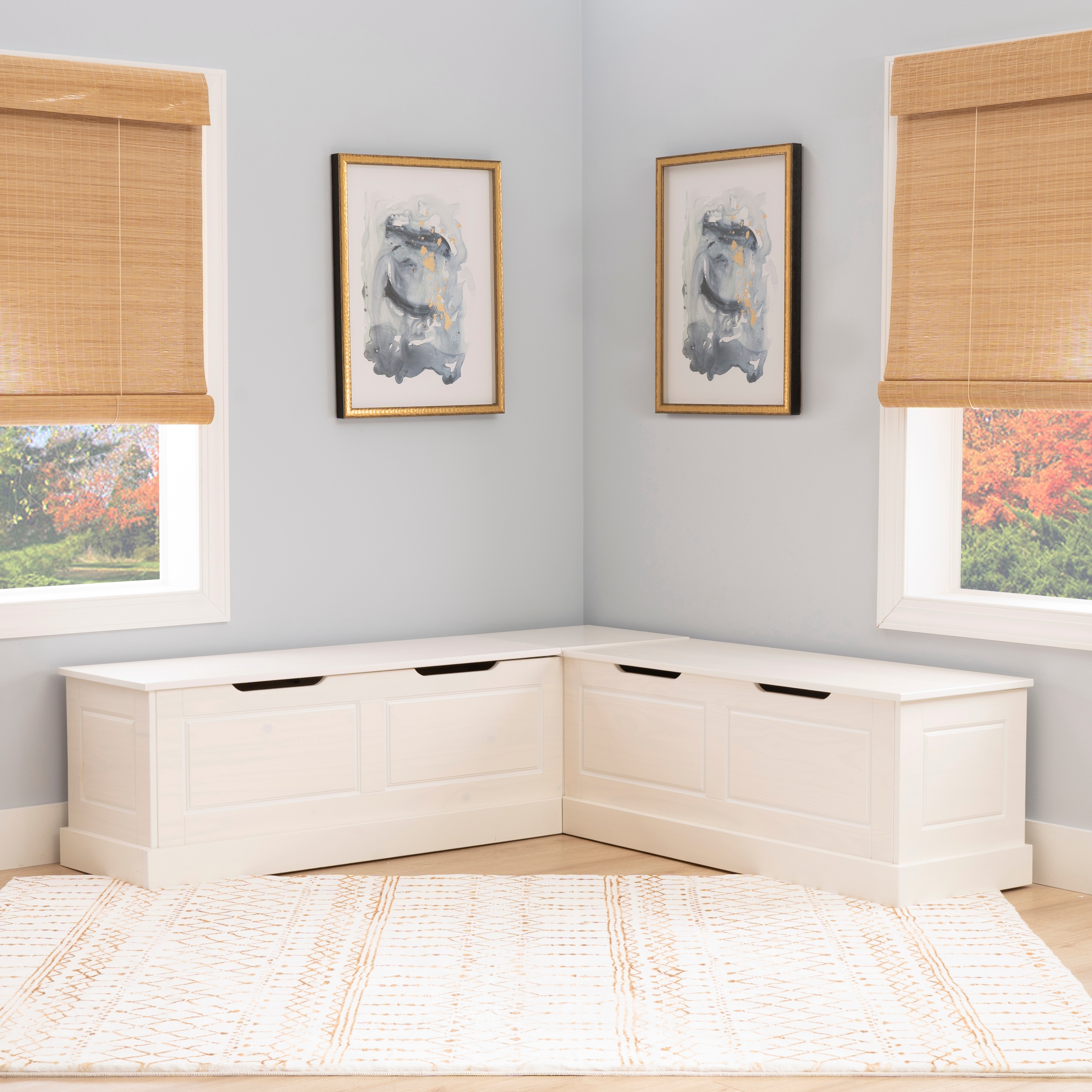 Linon Josie L-shaped Backless Breakfast Nook Bench