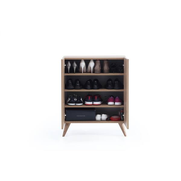 Shop Forte Shoe Storage Cabinet Mid Century Modern Contemporary 28 X15 X35 Overstock 31692404