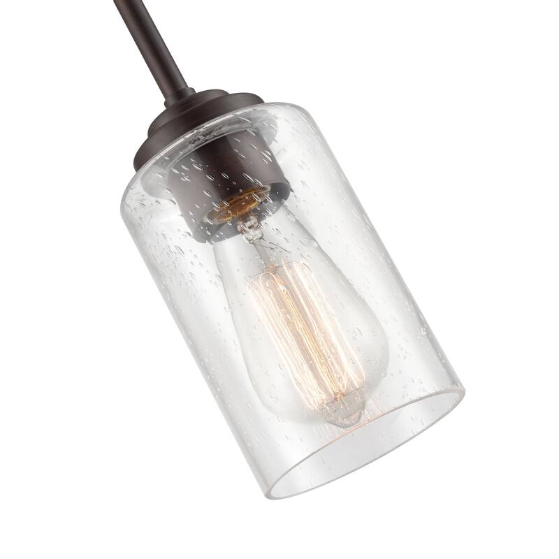 Millennium Lighting Moven 1 Light Mini-Pendant in Multiple Finishes with Seeded Glass Shade