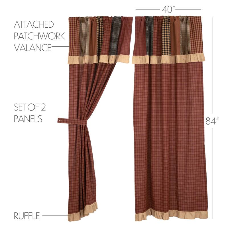 Maisie Panel with Attached Patch Valance Set of 2 84x40