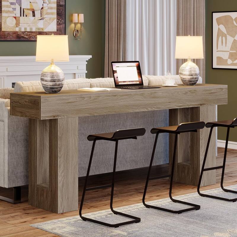 63" Wooden Console Table, Rectangular Sofa Table for Behind Couch, Entryway, HallwayLiving Room