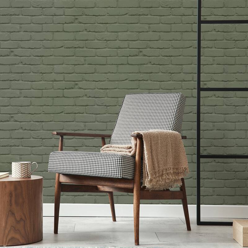 Fine Decor Alpin Sage Painted Brick Wallpaper