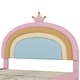 preview thumbnail 16 of 15, Twin/Full Size Upholstered Kids Platform Bed Frame with Rainbow Design Headboard, Velvet Princess Bed with Storage Drawer