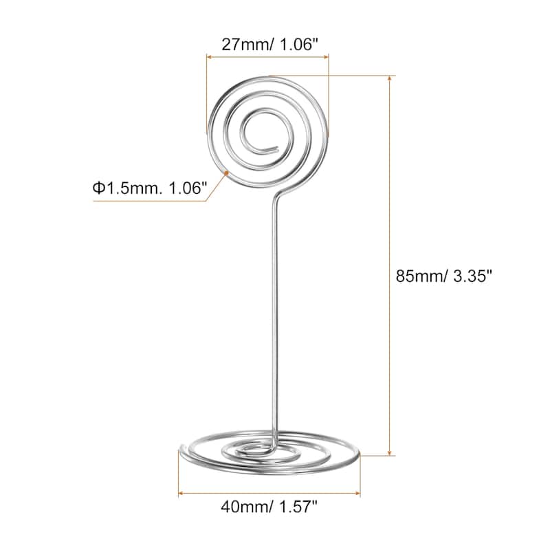 12pcs Table Number Holders 85mm Tall 40mm Base Width Circle - Silver Tone