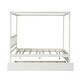 preview thumbnail 13 of 13, Nestfair Full Size Canopy Bed with Twin Trundle, Kids Solid Wood Platform Bed Frame w/ Headboard, No Box Spring Needed