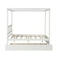 preview thumbnail 9 of 16, Solid Wood Full Size Canopy Platform Bed Frame with Twin Trundle Bed