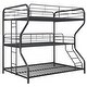 preview thumbnail 2 of 8, Black Full over Twin over Full Metal Triple Bunk Bed with Ladder