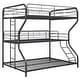 preview thumbnail 2 of 8, Black Full over Twin over Full Size Metal Furniture Triple Bunk Bed with Ladder and Fence for Bedroom