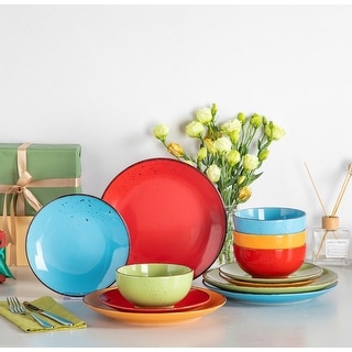 vancasso NAVIA Sesame Glaze 12-Piece Stoneware Dinnerware Set