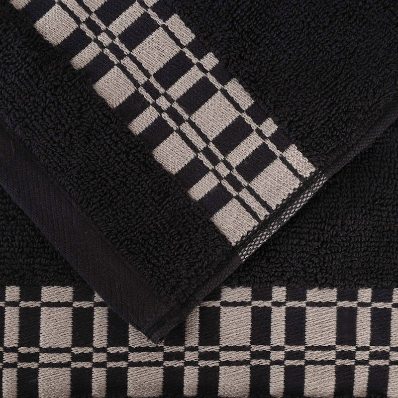 Superior Larissa Cotton Embroidered Geometric Border 6-Piece Towel Set