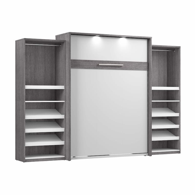 Cielo 125W Queen Murphy Bed with 2 Shelving Units by Bestar