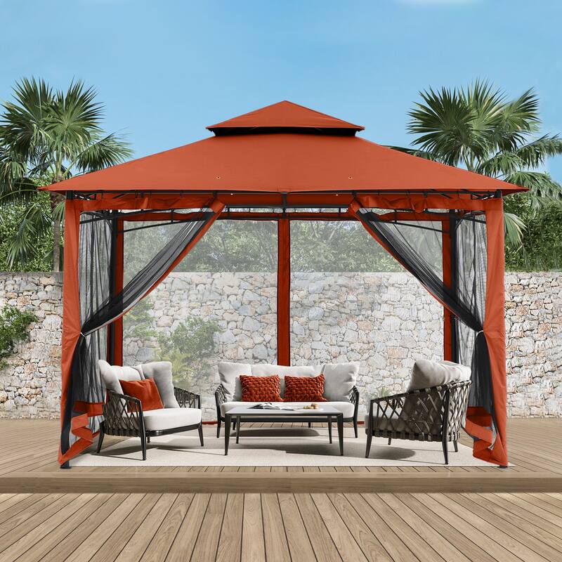 ABCCANOPY Patio Outdoor Gazebo for Double Roof Soft Canopy