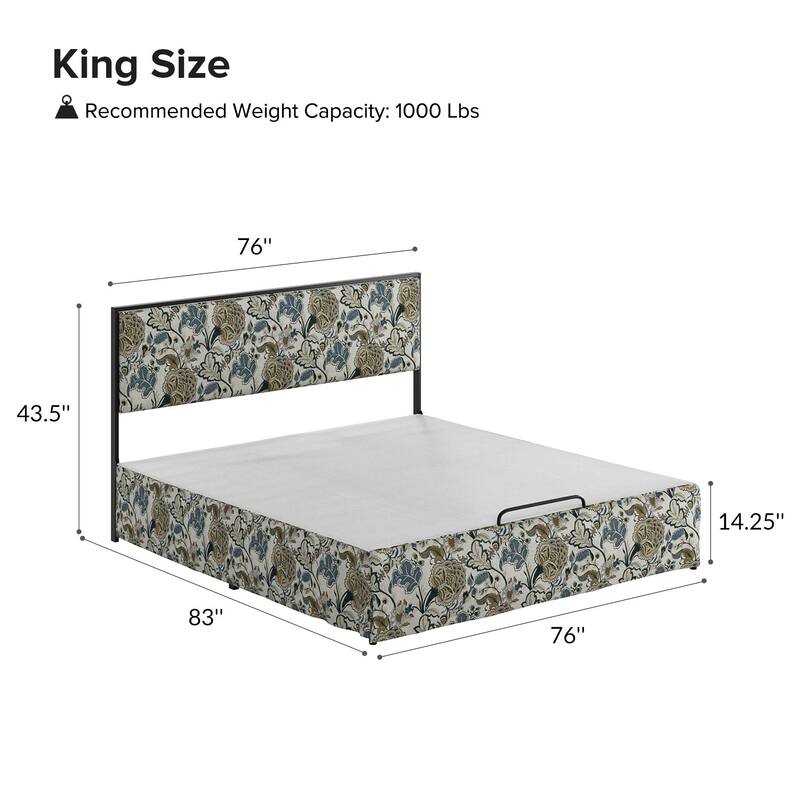 Oliver Modern Washable Slipcover Bed Upholstered Metal by HULALA HOME