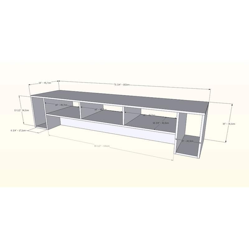 Nexera Rustik 72 inch TV Stand, Natural Maple