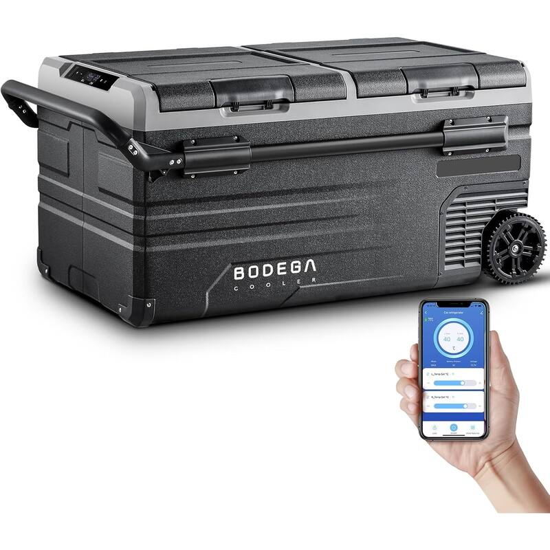 BODEGA Car Refrigerator,Dual Zone Cooler,Temp Independent,APP Control