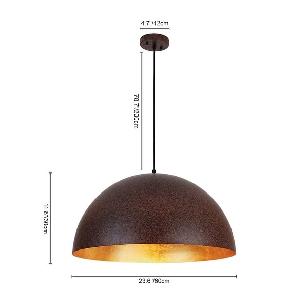 dimension image slide 4 of 15, Industrial Oversized Metal Dome Pendant Light - Modern Farmhouse