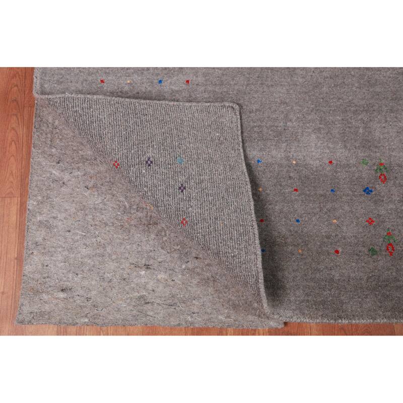 Gabbeh Indian Area Rug Hand-Knotted Wool Carpet - 7'10" x 9'9"