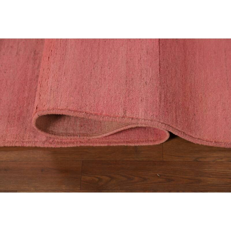 Light Pink Modern Gabbeh Oriental Area Rug Hand-Knotted Wool Carpet - 6'8"x 9'5"