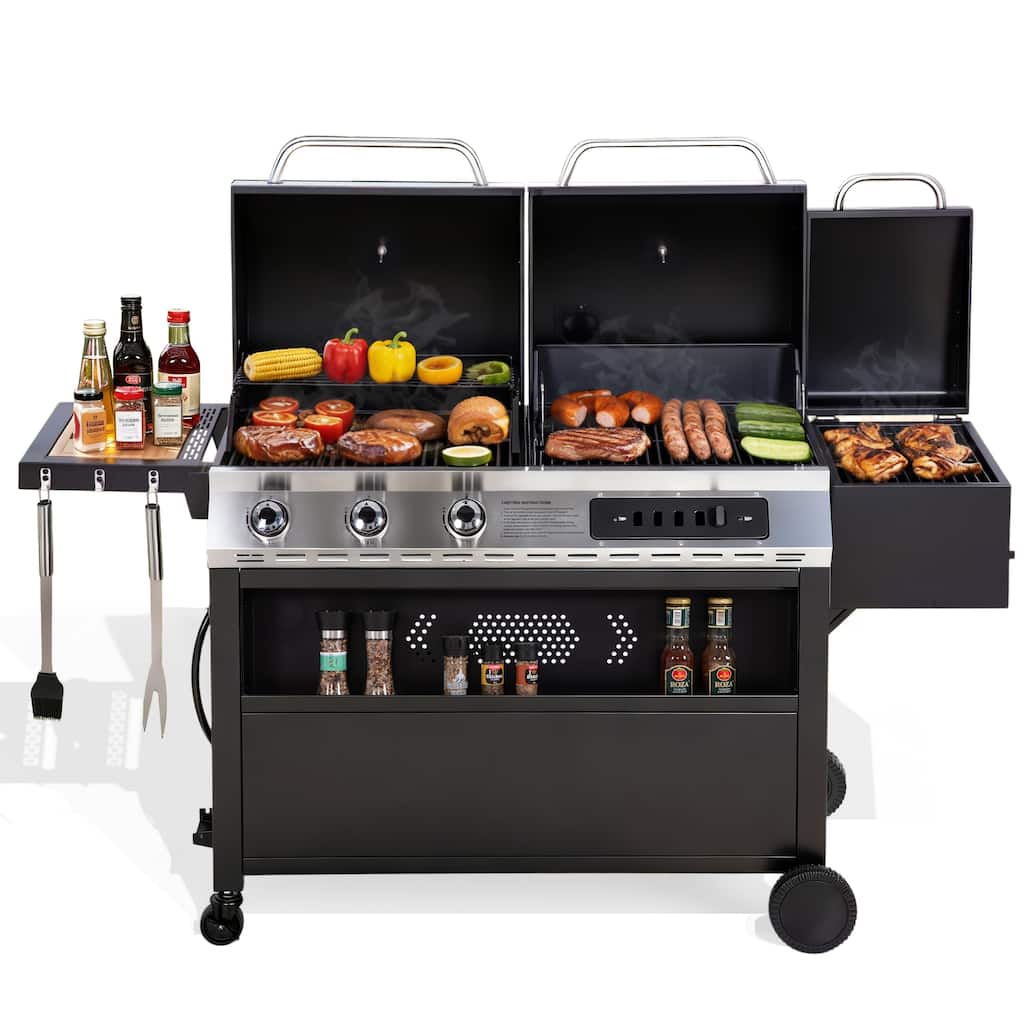 royal-gourmet-2-burner-gas-and-charcoal-combo-grill-with-offset-smoker