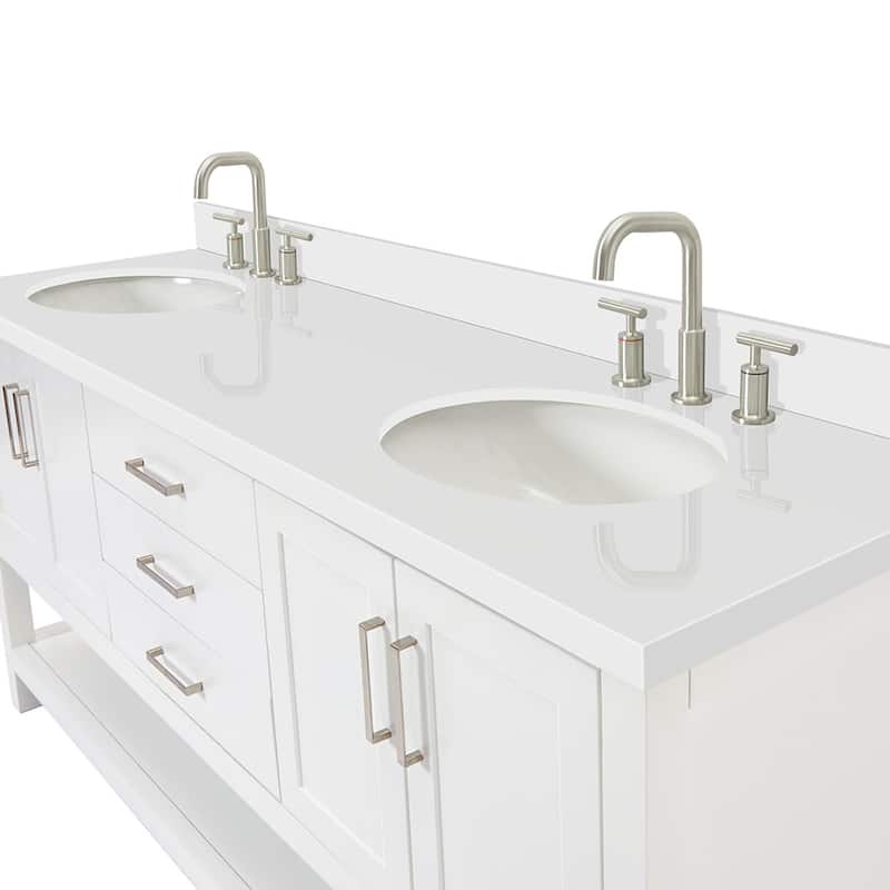 Ariel S073DWQOVO Magnolia 72" Free Standing Double Basin Vanity Set