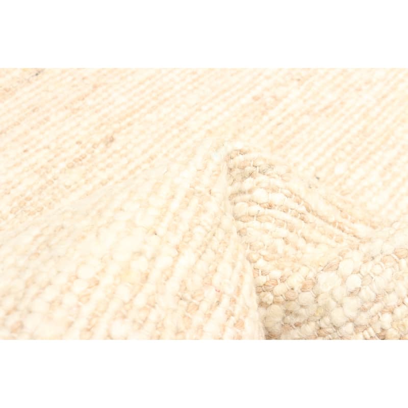 ECARPETGALLERY Braid weave Sienna Beige Wool Rug - 5'1 x 7'10